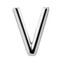 Sapphire Row Gold Single Initial Stud Earring - V, Platinum