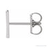 Sapphire Row Gold Single Initial Stud Earring - V, Platinum (view 2)