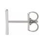 Sapphire Row Gold Single Initial Stud Earring - V, Platinum (view 2)