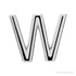 Sapphire Row Gold Single Initial Stud Earring - W, Platinum