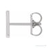 Sapphire Row Gold Single Initial Stud Earring - W, Platinum (view 2)