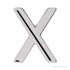 Sapphire Row Gold Single Initial Stud Earring - X, Platinum