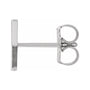 Sapphire Row Gold Single Initial Stud Earring - X, Platinum (view 2)
