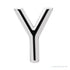 Sapphire Row Gold Single Initial Stud Earring - Y, Platinum