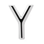 Sapphire Row Gold Single Initial Stud Earring - Y, Platinum