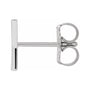 Sapphire Row Gold Single Initial Stud Earring - Y, Platinum (view 2)