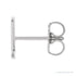 Sapphire Row Gold Single Initial Stud Earring - Z, Platinum (view 2)
