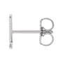 Sapphire Row Gold Single Initial Stud Earring - Z, Platinum (view 2)