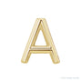 Sapphire Row Gold Single Initial Stud Earring - A, 14K Yellow Gold