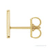Sapphire Row Gold Single Initial Stud Earring - A, 14K Yellow Gold (view 2)