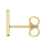 Sapphire Row Gold Single Initial Stud Earring - A, 14K Yellow Gold (view 2)