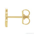 Sapphire Row Gold Single Initial Stud Earring - B, 14K Yellow Gold (view 2)