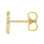 Sapphire Row Gold Single Initial Stud Earring - B, 14K Yellow Gold (view 2)