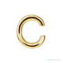 Sapphire Row Gold Single Initial Stud Earring - C, 14K Yellow Gold