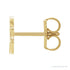 Sapphire Row Gold Single Initial Stud Earring - C, 14K Yellow Gold (view 2)