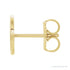 Sapphire Row Gold Single Initial Stud Earring - D, 14K Yellow Gold (view 2)