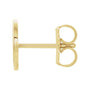 Sapphire Row Gold Single Initial Stud Earring - D, 14K Yellow Gold (view 2)