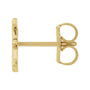 Sapphire Row Gold Single Initial Stud Earring - E, 14K Yellow Gold (view 2)