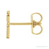 Sapphire Row Gold Single Initial Stud Earring - F, 14K Yellow Gold (view 2)
