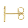 Sapphire Row Gold Single Initial Stud Earring - F, 14K Yellow Gold (view 2)