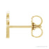 Sapphire Row Gold Single Initial Stud Earring - G, 14K Yellow Gold (view 2)
