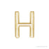 Sapphire Row Gold Single Initial Stud Earring - H, 14K Yellow Gold
