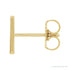Sapphire Row Gold Single Initial Stud Earring - H, 14K Yellow Gold (view 2)