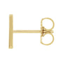 Sapphire Row Gold Single Initial Stud Earring - H, 14K Yellow Gold (view 2)