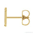 Sapphire Row Gold Single Initial Stud Earring - I, 14K Yellow Gold (view 2)