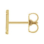 Sapphire Row Gold Single Initial Stud Earring - I, 14K Yellow Gold (view 2)
