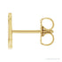 Sapphire Row Gold Single Initial Stud Earring - J, 14K Yellow Gold (view 2)