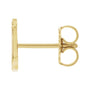 Sapphire Row Gold Single Initial Stud Earring - J, 14K Yellow Gold (view 2)