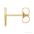 Sapphire Row Gold Single Initial Stud Earring - K, 14K Yellow Gold (view 2)