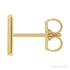 Sapphire Row Gold Single Initial Stud Earring - M, 14K Yellow Gold (view 2)