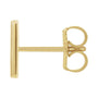 Sapphire Row Gold Single Initial Stud Earring - M, 14K Yellow Gold (view 2)