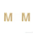 Sapphire Row Gold Single Initial Stud Earring - M, 18K Yellow Gold