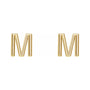 Sapphire Row Gold Single Initial Stud Earring - M, 18K Yellow Gold