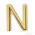 Sapphire Row Gold Single Initial Stud Earring - N, 14K Yellow Gold