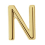 Sapphire Row Gold Single Initial Stud Earring - N, 14K Yellow Gold