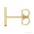 Sapphire Row Gold Single Initial Stud Earring - N, 14K Yellow Gold (view 2)