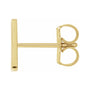 Sapphire Row Gold Single Initial Stud Earring - N, 14K Yellow Gold (view 2)
