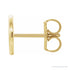 Sapphire Row Gold Single Initial Stud Earring - O, 14K Yellow Gold (view 2)
