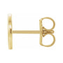 Sapphire Row Gold Single Initial Stud Earring - O, 14K Yellow Gold (view 2)