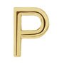 Sapphire Row Gold Single Initial Stud Earring - P, 14K Yellow Gold