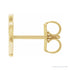 Sapphire Row Gold Single Initial Stud Earring - P, 14K Yellow Gold (view 2)