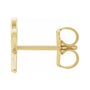 Sapphire Row Gold Single Initial Stud Earring - P, 14K Yellow Gold (view 2)