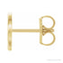 Sapphire Row Gold Single Initial Stud Earring - Q, 14K Yellow Gold (view 2)