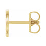 Sapphire Row Gold Single Initial Stud Earring - Q, 14K Yellow Gold (view 2)