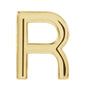 Sapphire Row Gold Single Initial Stud Earring - R, 14K Yellow Gold