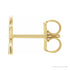 Sapphire Row Gold Single Initial Stud Earring - R, 14K Yellow Gold (view 2)
